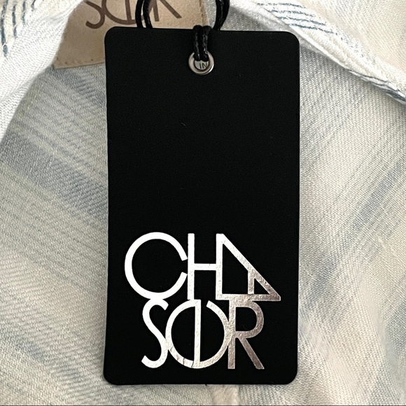 Chaser Beachy Linen Lace-up Dolman Stripe Hooded Tunic Dress Cover Up Size M NWT - Picture 8 of 10